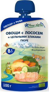 Vegetable puree with meat and fish, 100 g